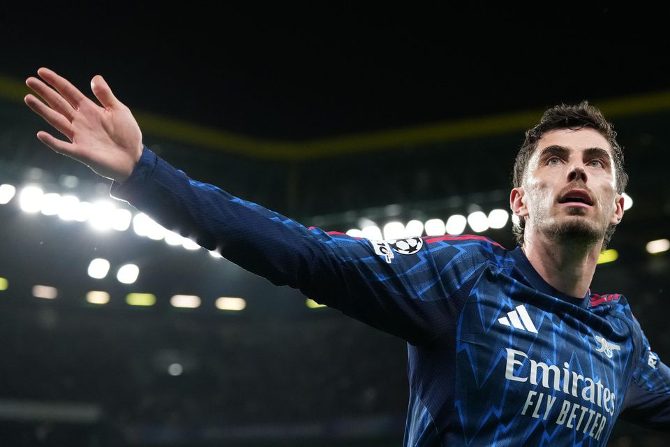 Arsenal’s Kai Havertz scored at Sporting Lisbon (Armando Franca/AP)
