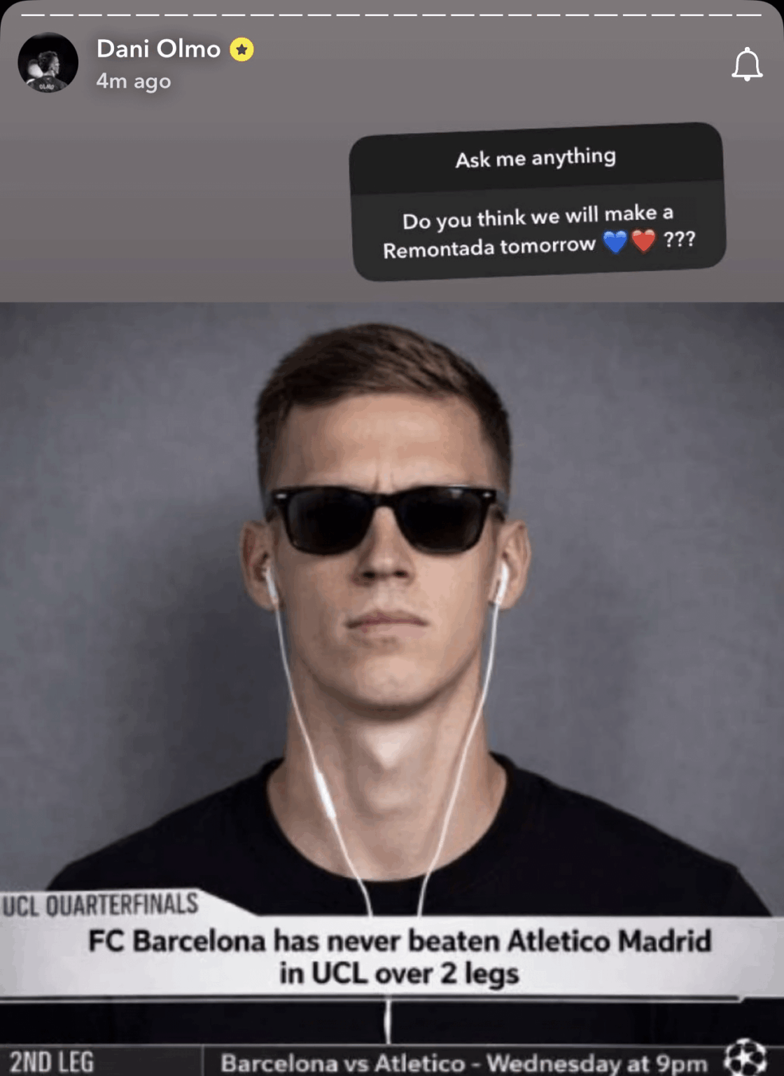 [Image] Dani Olmo via Snapchat