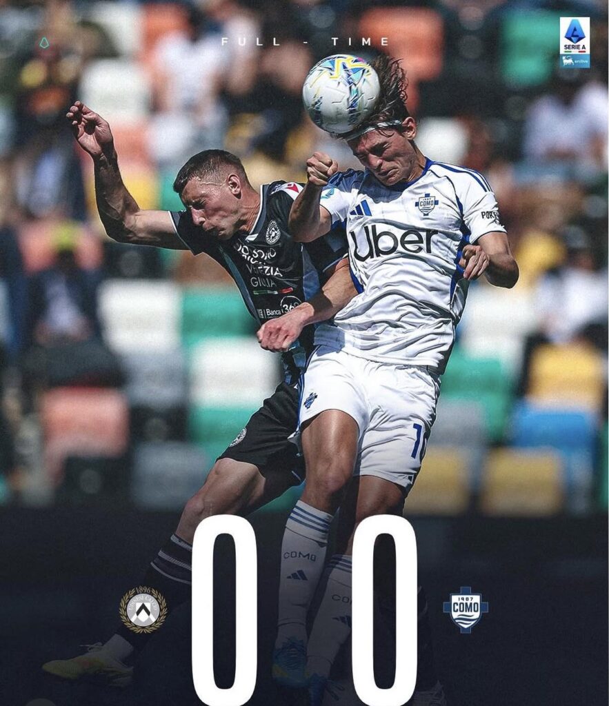 Como drops crucial 2 points as Juve gets chance to lower the point gap to reach CL spot.