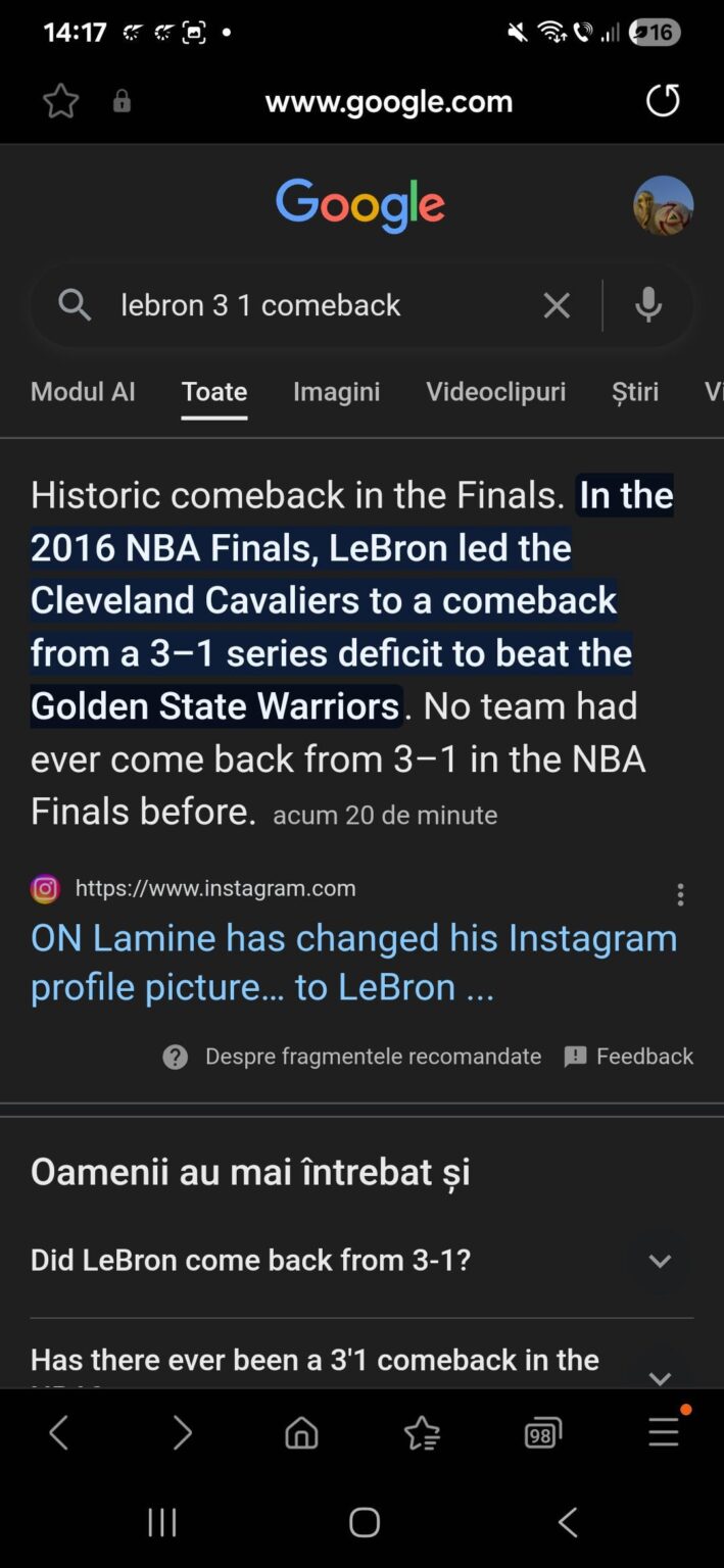 Yamal is on top of google when you search lebron 3 1 comebock rn.