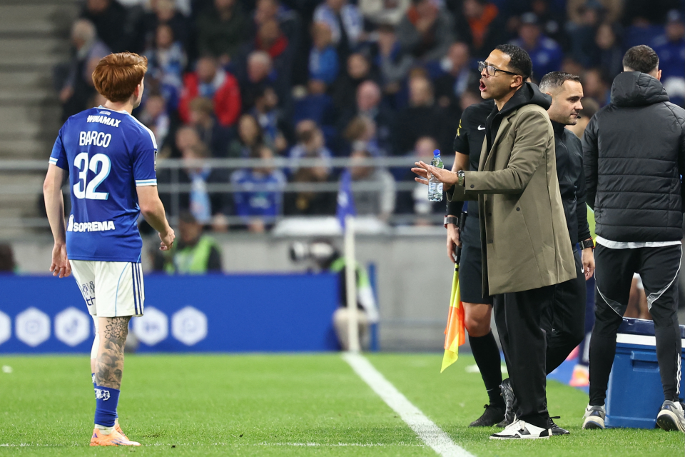 Valentin Barco and Liam Rosenior at Strasbourg.