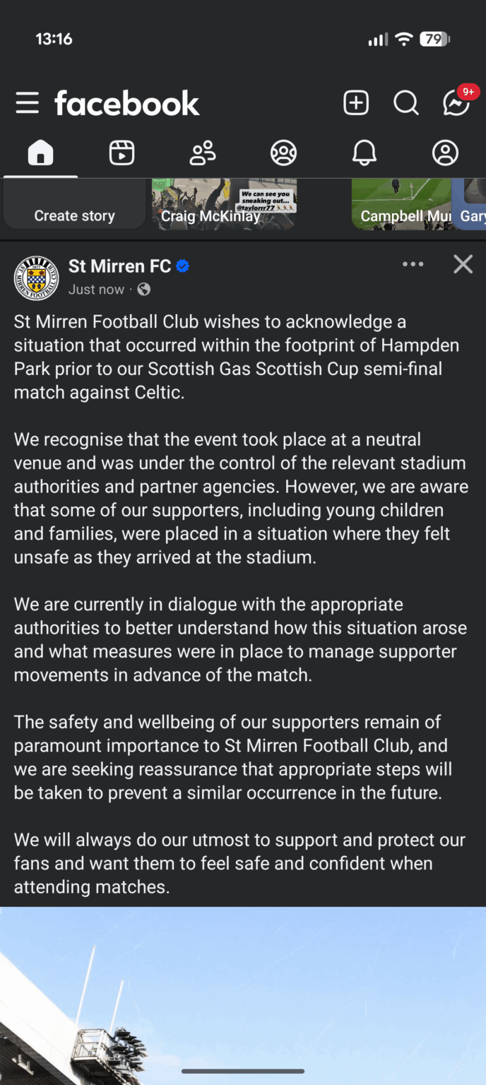 St Mirren release statement after altercation before the game.