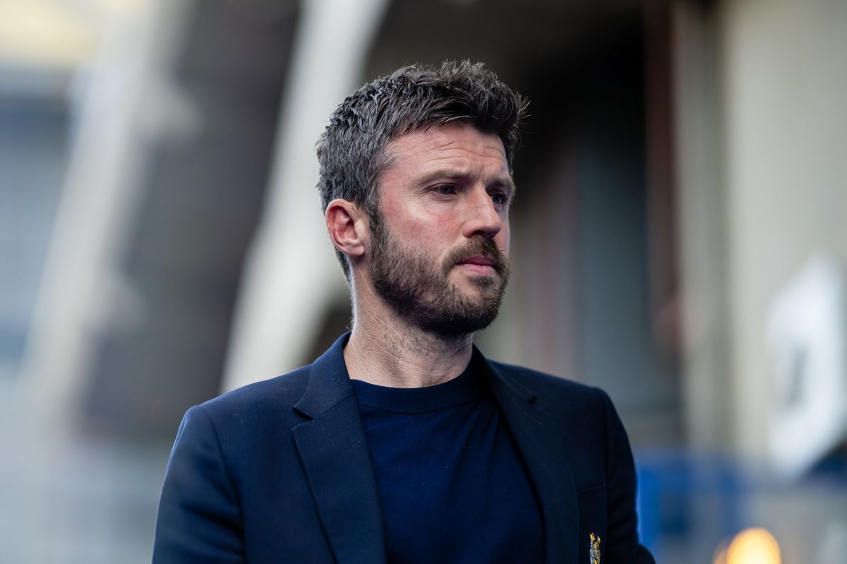 Interim Manager Michael Carrick of Manchester United arrives ahead of the Premier League match between Chelsea and Manchester United at Stamford Bridge on April 18, 2026 in London, England. 