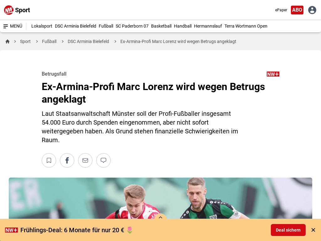 Staatsanwaltschaft Münster erhebt Anklage gegen Ex-Preußen-Profi Marc Lorenz wegen des Verdachts des gewerbsmäßigen Betrugs: Lorenz soll 54.000 Euro aus 3.700 Einzelspenden eingenommen haben. Statt die Beträge direkt an die Begünstigten weiterzuleiten, hätte er sie für private Zwecke genutzt.