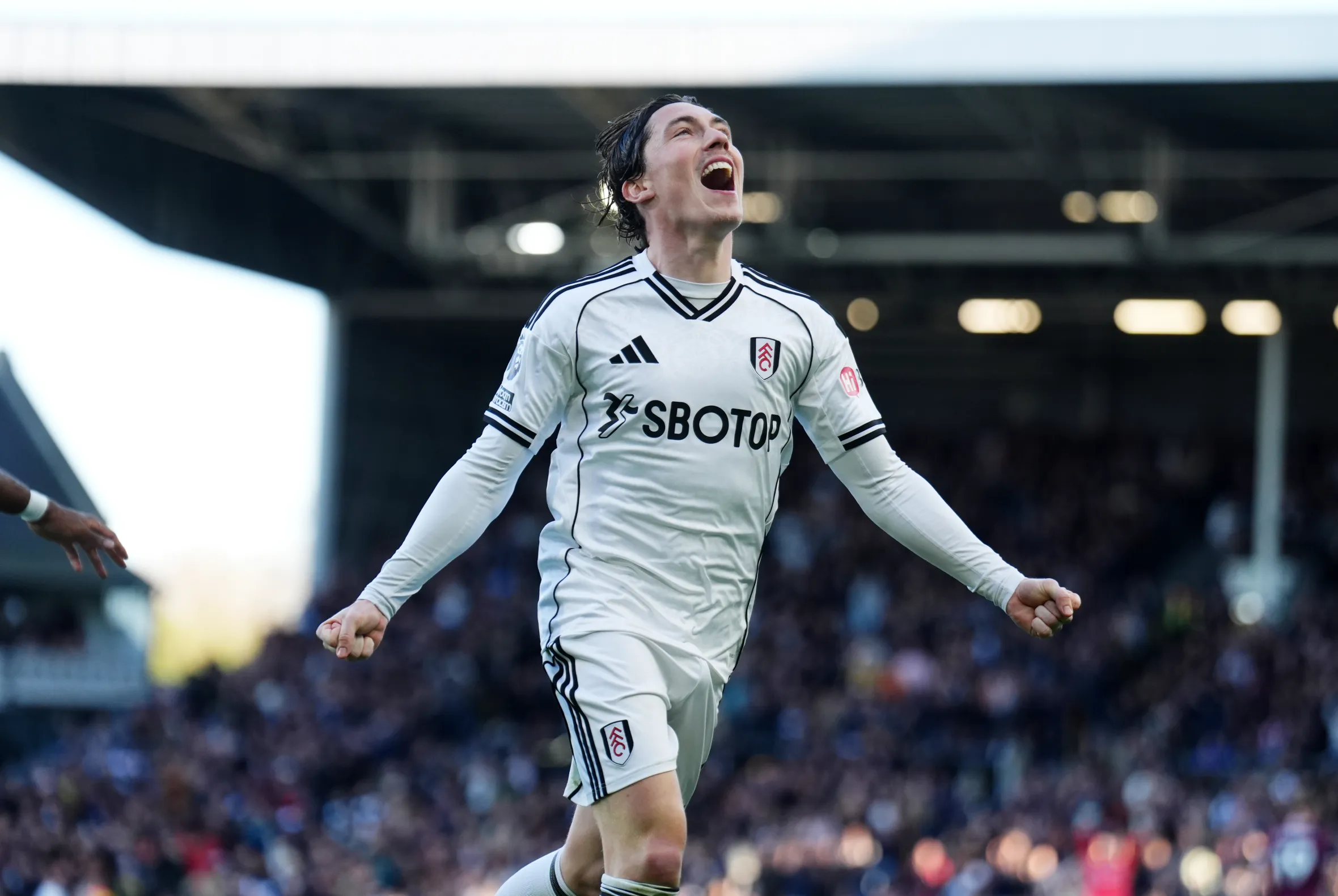 Fulham's Harry Wilson celebrates scoring.
