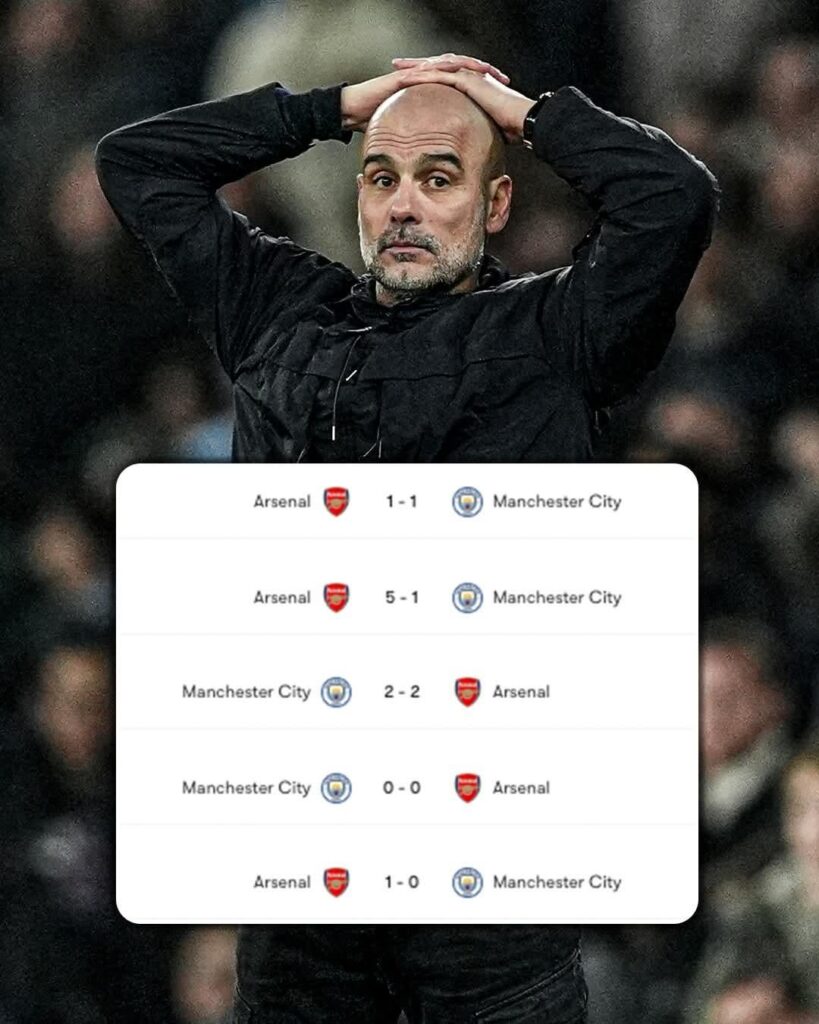 City haven't beat us in the last 5 Premier League meetings and the last 2 times we beat them, Saka was injured and didn't play....hes out for Sunday's game