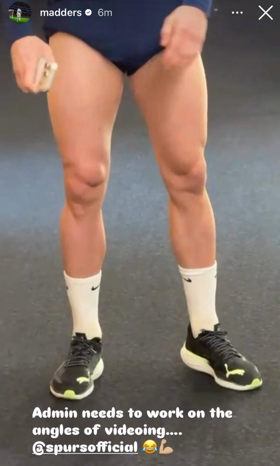 James Madison via Instagram. “Admin needs to work on the angles of videoing… 😂💪🏼”