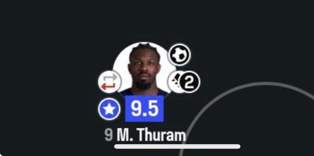 Thuram MOTM against Roma