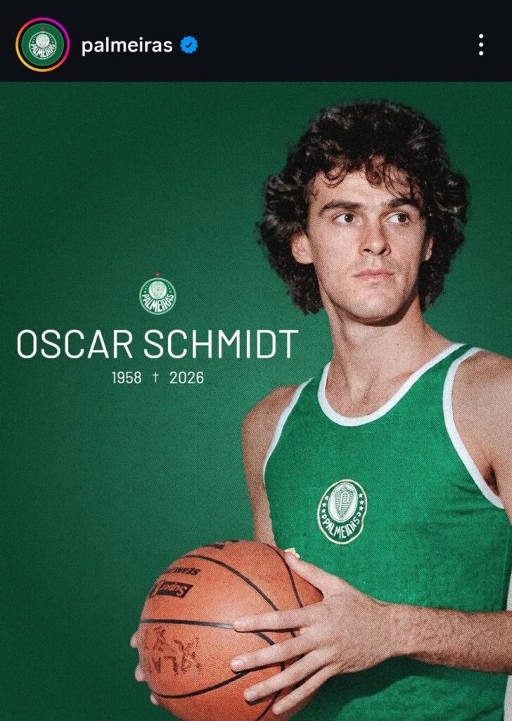 Palmeiras, Corinthians e Flamengo, clubes por onde Oscar Schmidt passou em sua carreira, prestam suas homenagens após o falecimento do atleta nesta sexta aos 68 anos