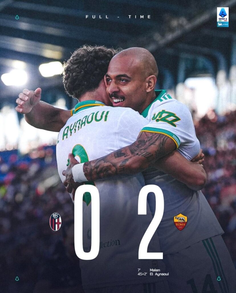 Roma gets 3 crucial points away against Bologna. Malen contributing in both goals. Bologna 0:2 Roma