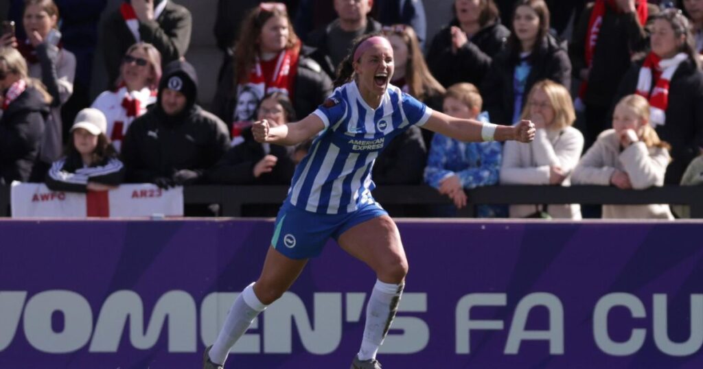 Caitlin Hayes scores as Brighton shock Katie McCabe’s Arsenal in Womens’ FA Cup quarter-final Caitlin Hayes scores as Brighton shock Katie McCabe's Arsenal in Womens' FA Cup quarter-final
