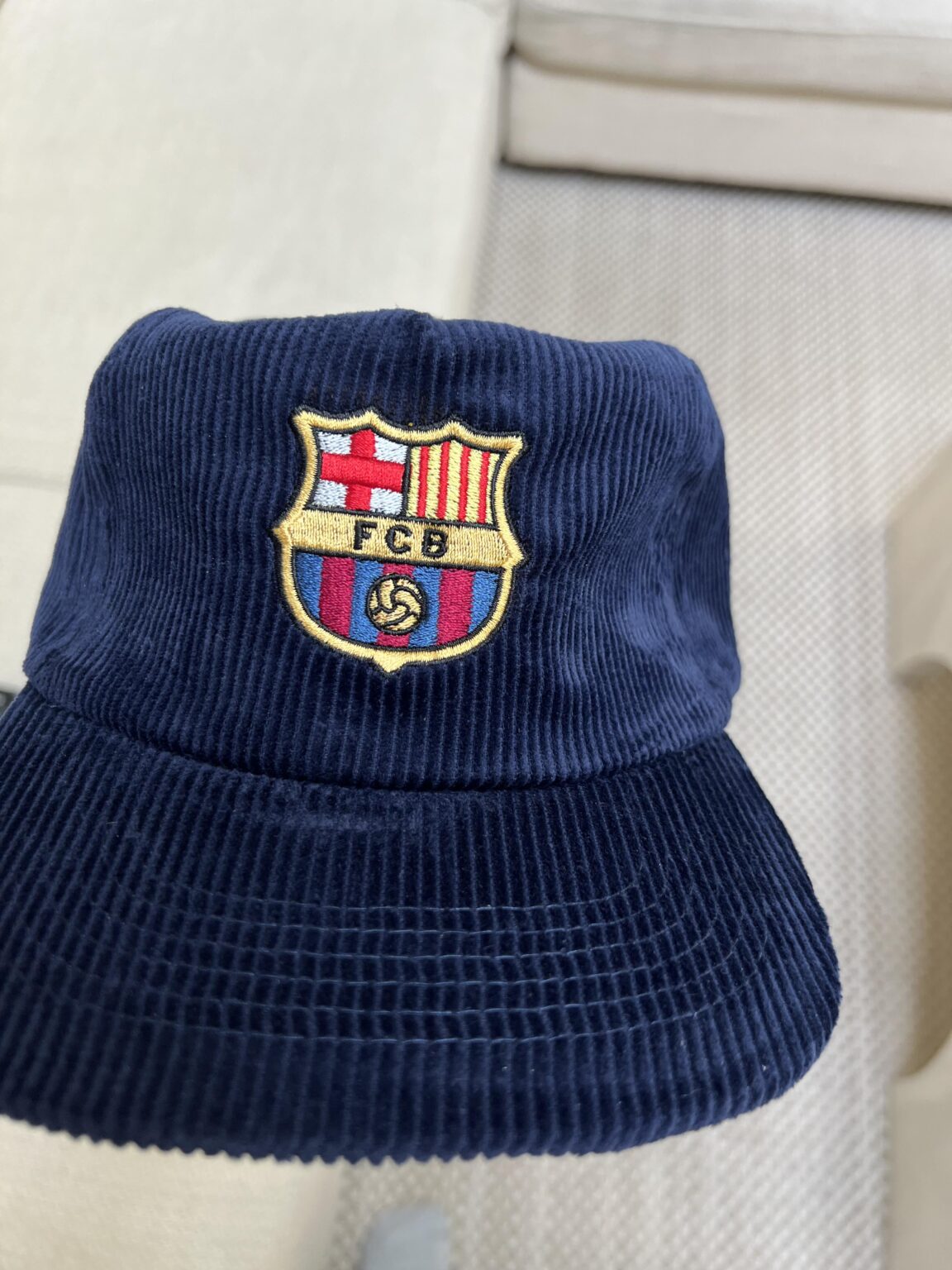 Custom corduroy hat I made for myself. May add a yellow Nike swoosh on the side as well.