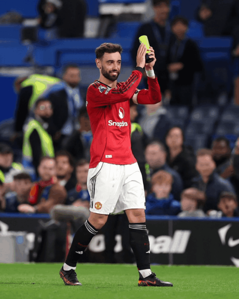 Bruno Fernandes with the Player of the Match award
