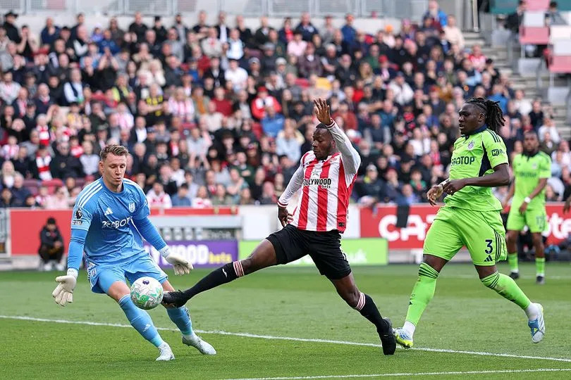 Dango Ouattara was denied by Fulham keeper Bernd Leno