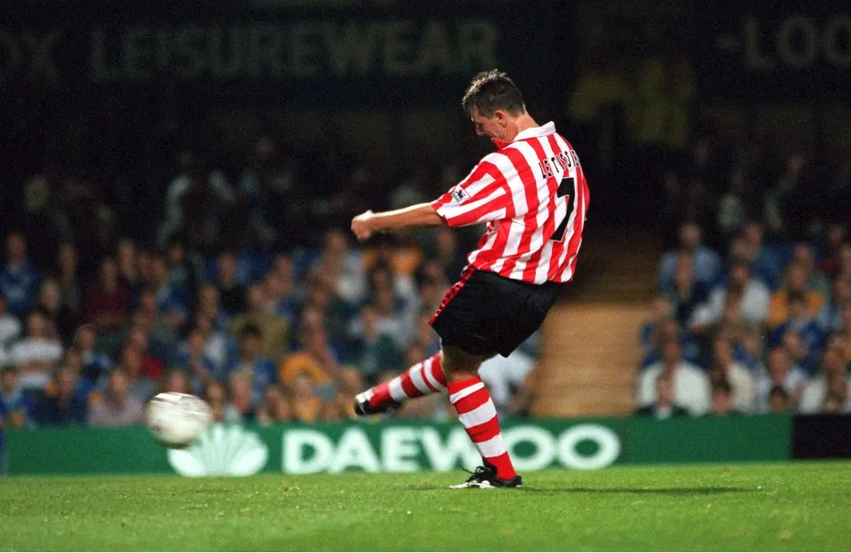 MATT LE TISSIER (SOUTHAMPTON) SCORES FROM THE SPOT LEICESTER CITY V SOUTHAMPTON