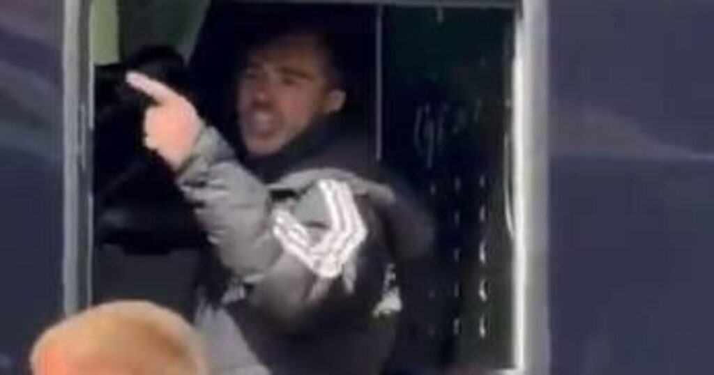 Harry Winks clashes with Leicester fans in ugly scenes outside stadium