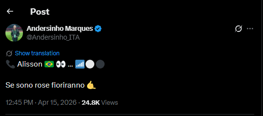 The bresilien journalist about Alisson : If they are flowers, they will bloom 🤙