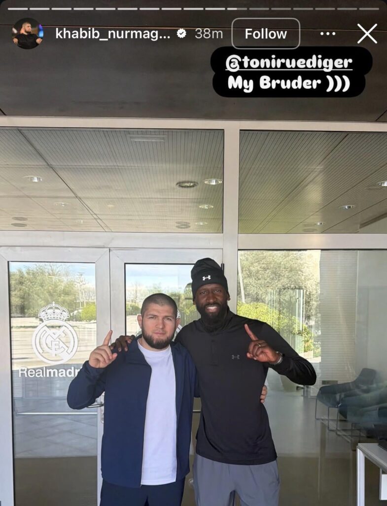 Khabib on Insta posing with better fighter than him