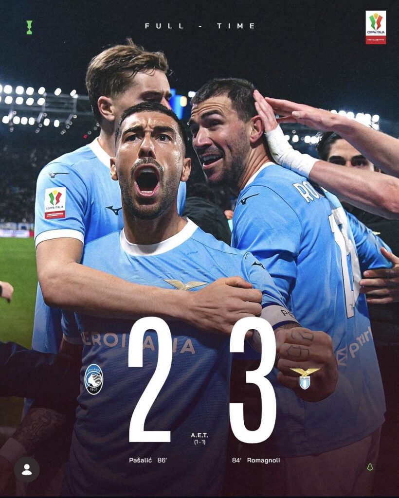 Lazio move past Atalanta and will be facing Inter in Coppa Italia final. Edoardo Motta the hero tonight!