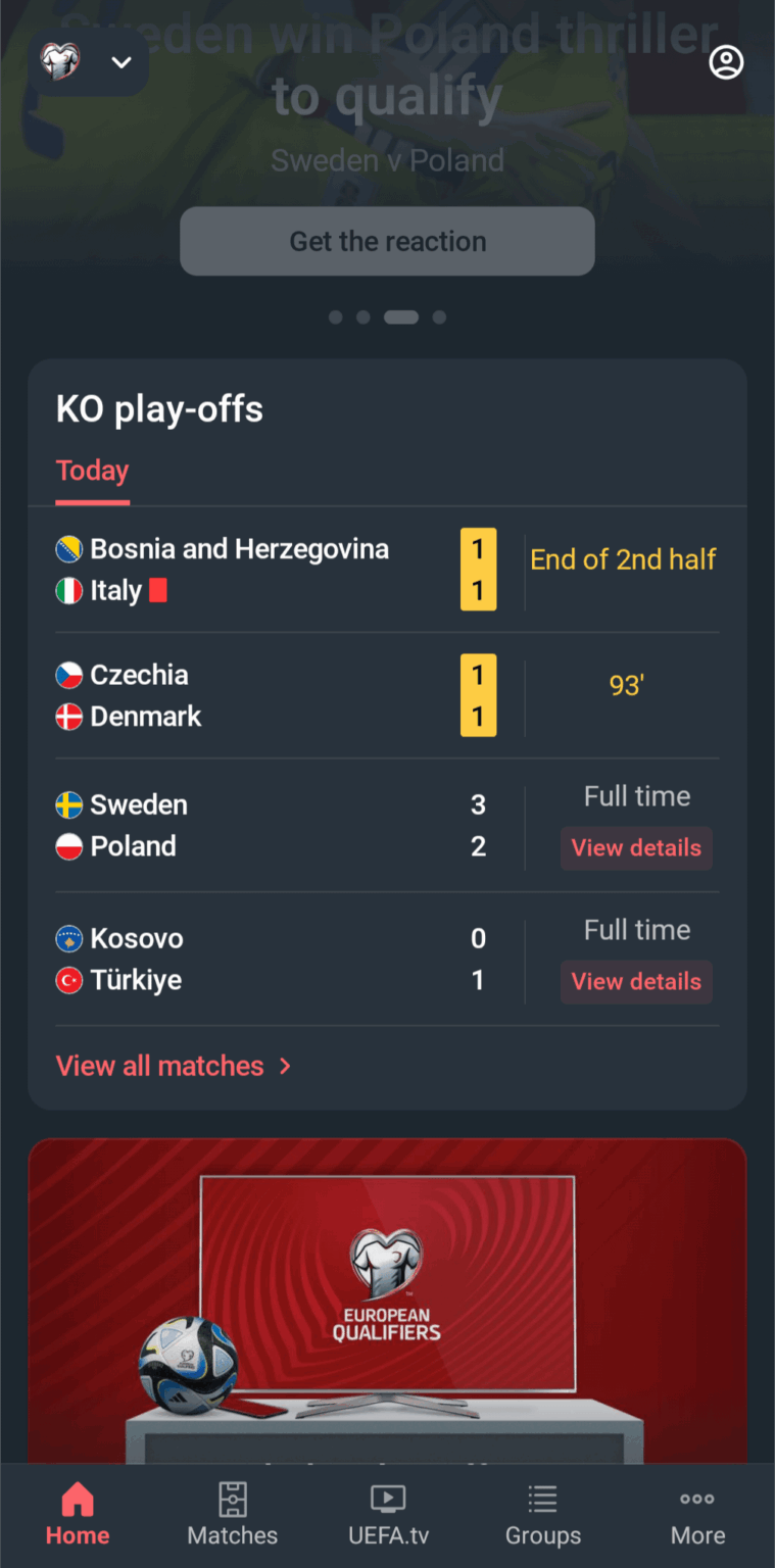 Play Off Results so far