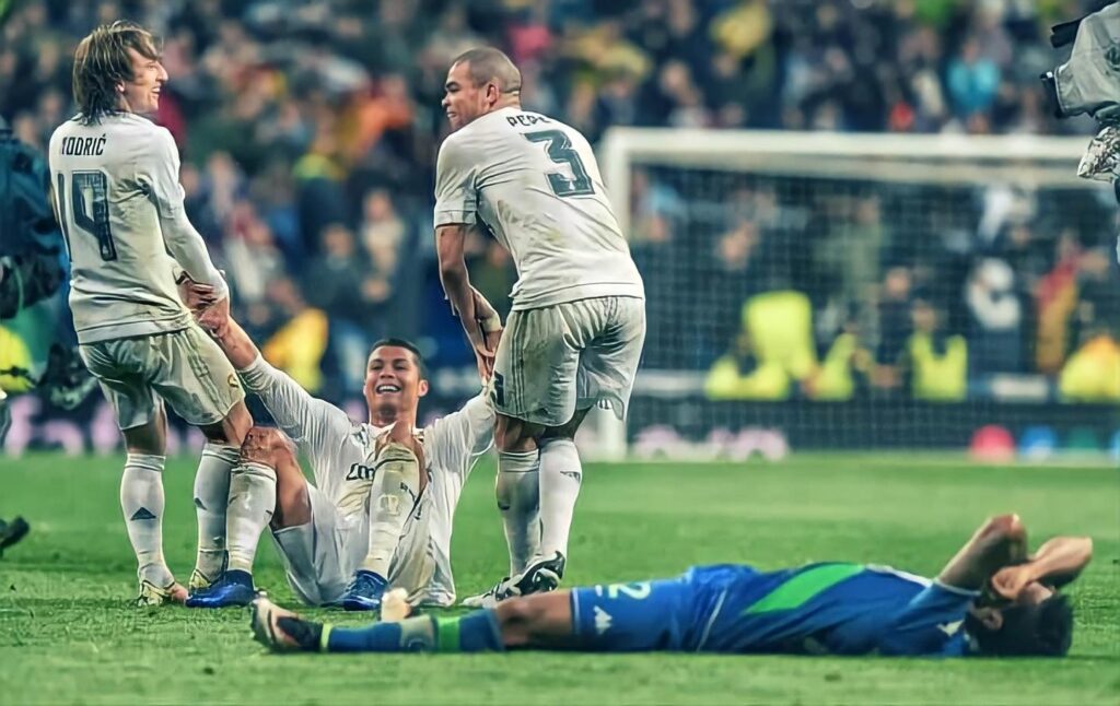On this day in 2016: Cristiano Ronaldo after completing the remontada vs. Wolfsburg. ICONIC 🤍
