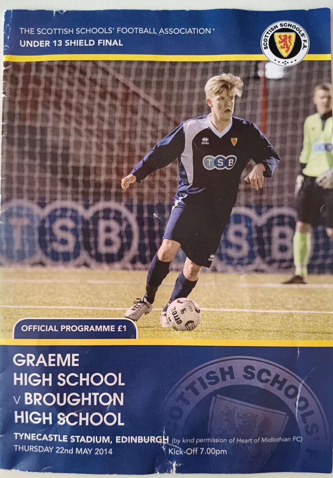 School's under 13 Shield Final 2014 programme