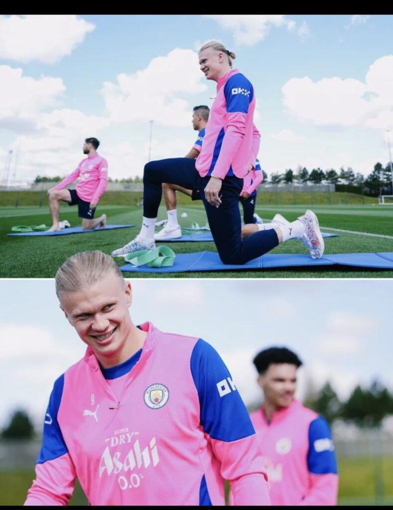 Nico O’Reilly pictured in training earlier today