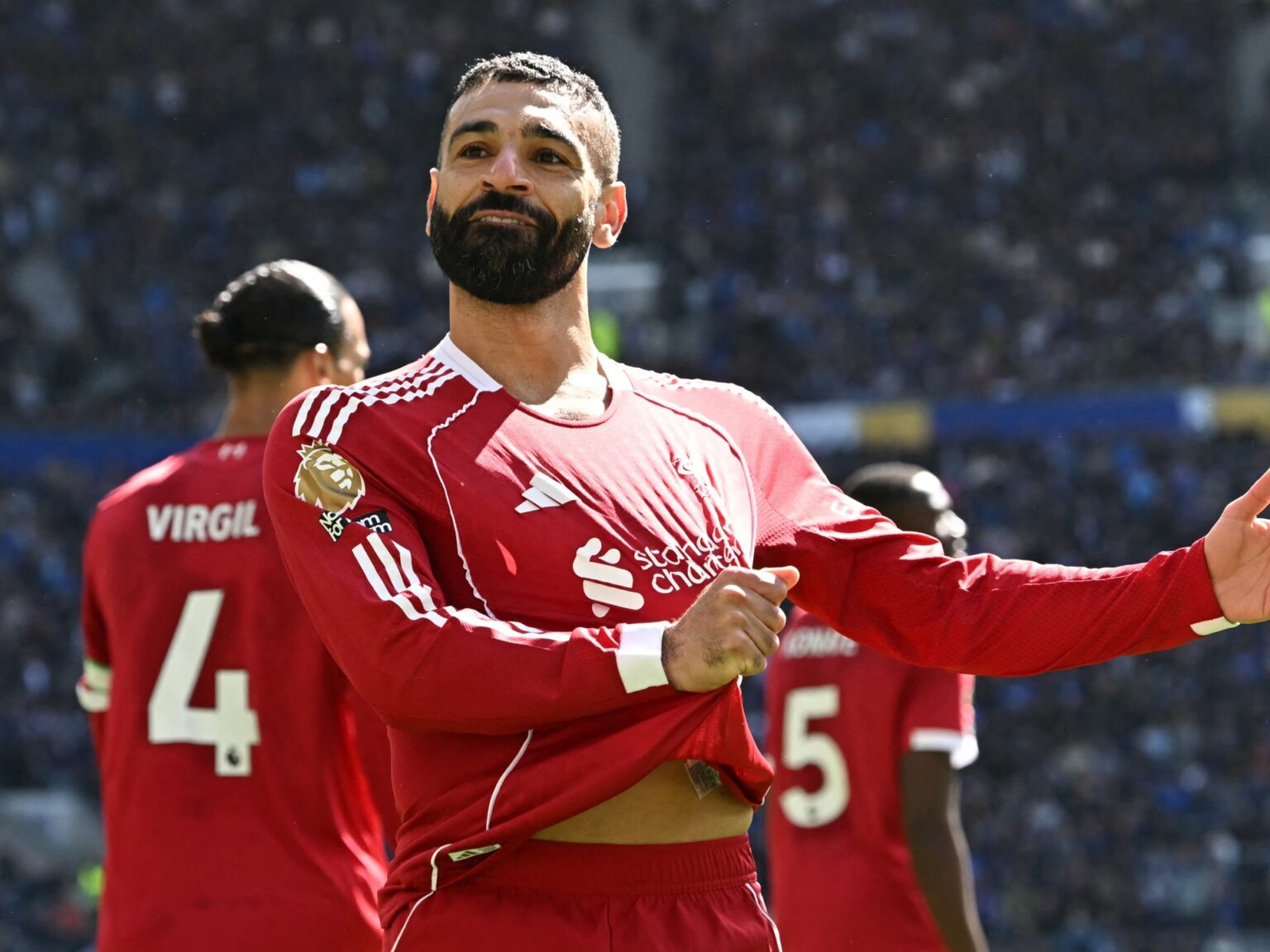 Salah scores in Merseyside derby as Liverpool win to boost European hopes