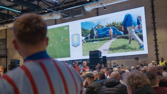 Big screen energy at Aston Villa’s indoor fan zone display Big screen energy at Aston Villa’s indoor fan zone display