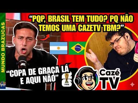 Revolta internacional: alguns argentinos criticam o fato de não ter uma versão Argentina da cazé tv que faz as transmissões de jogos de graça no YouTube