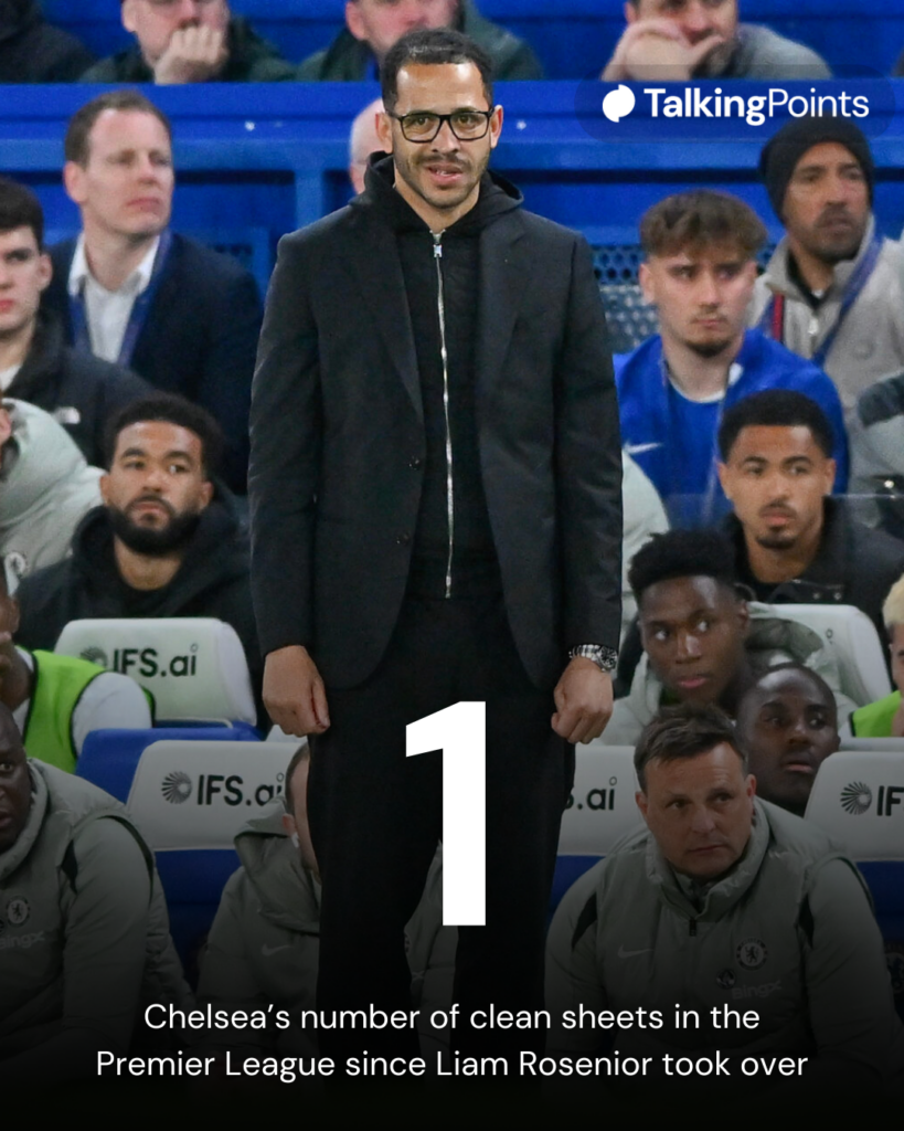 Chelsea's number of clean sheets under Liam Rosenior