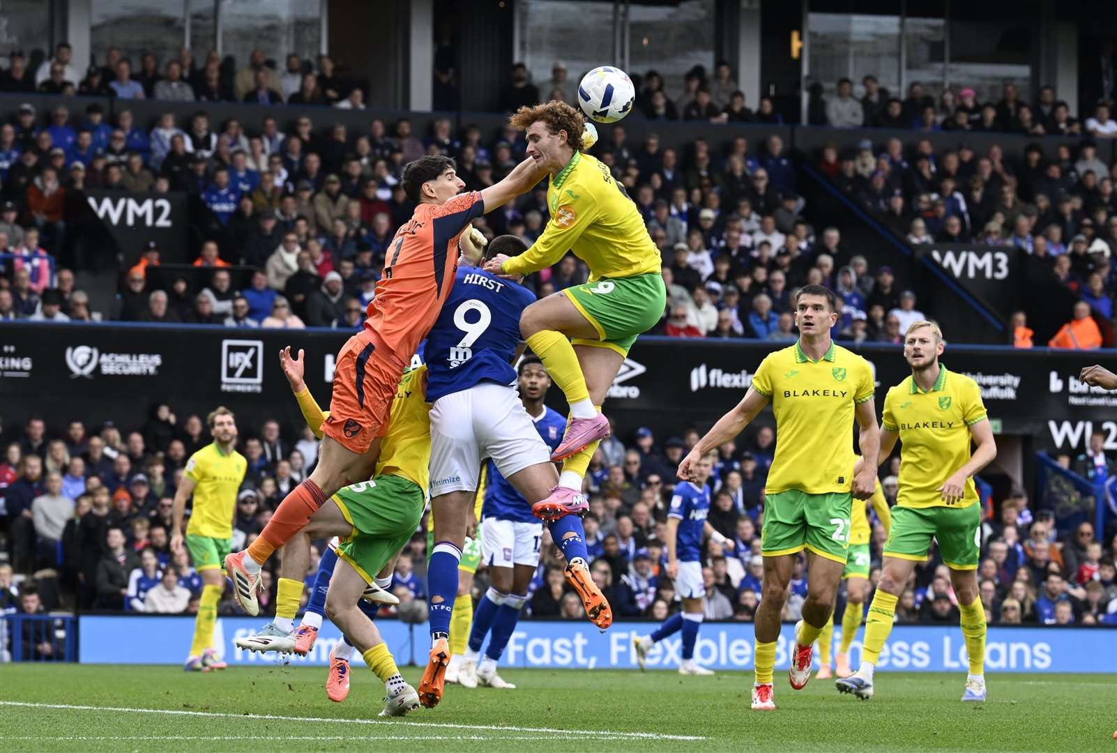 Match action from Town’s 3-1 victory back in October. Picture: Barry Goodwin