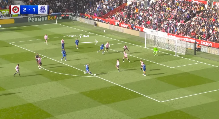 Dewsbury-Hall remained in space to score from a rebound after a blocked shot