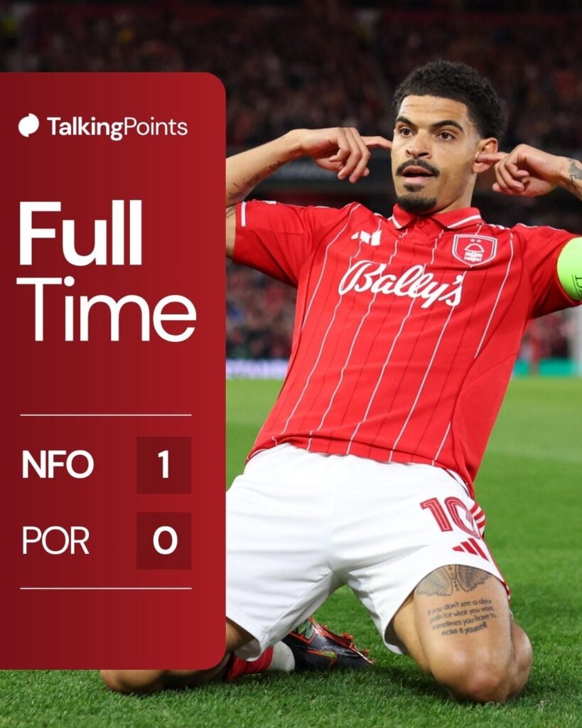 Nottingham Forest vs Porto full-time.