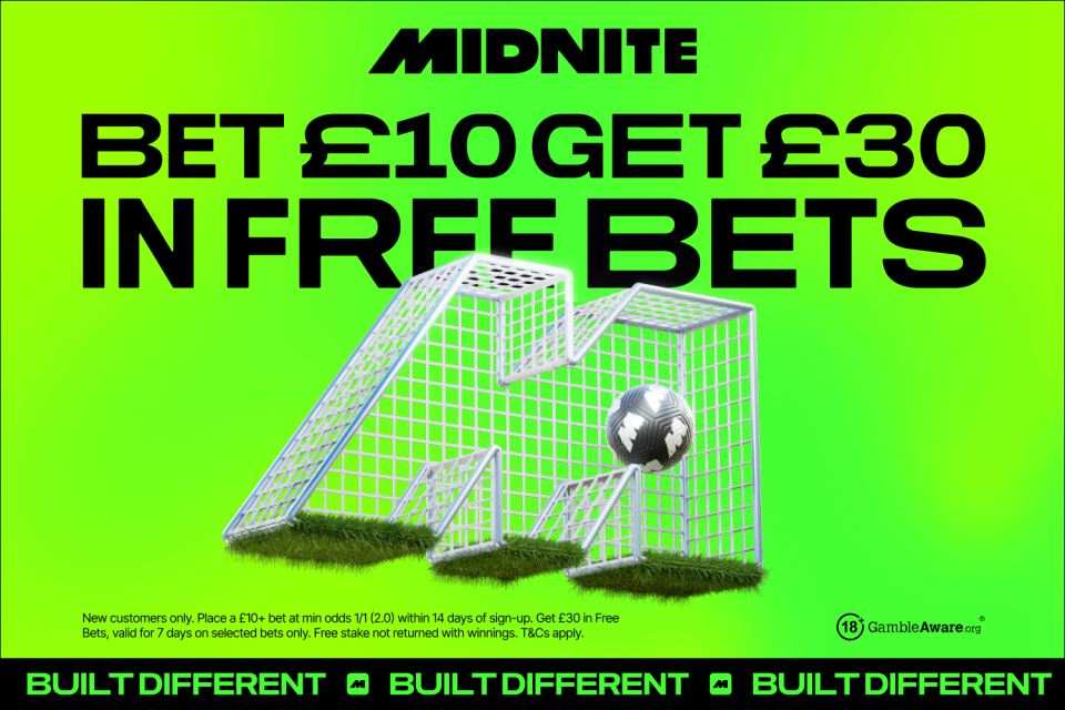 Midnite betting offer: Bet 10 and get £30 in free bets