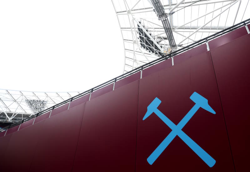 West Ham United's logo seen at the London Stadium