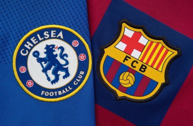 The Chelsea and FC Barcelona Club Badges