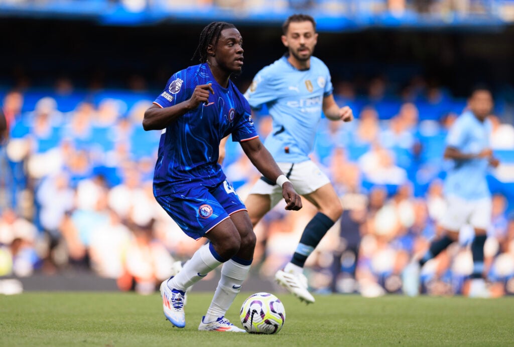 Romeo Lavia of Chelsea runs with the ball