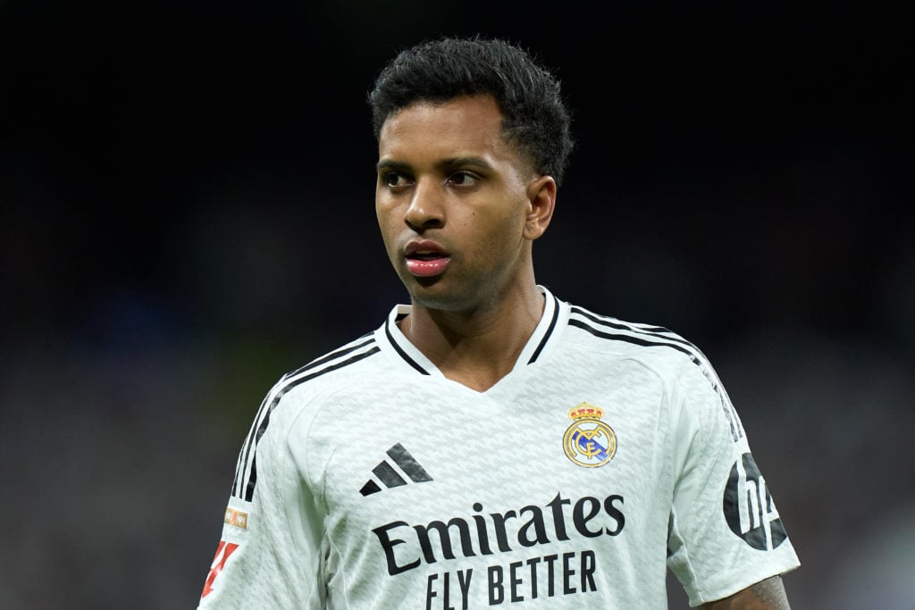Rodrygo in action during Real Madrid CF v CD Leganes in the La Liga EA Sports clash.