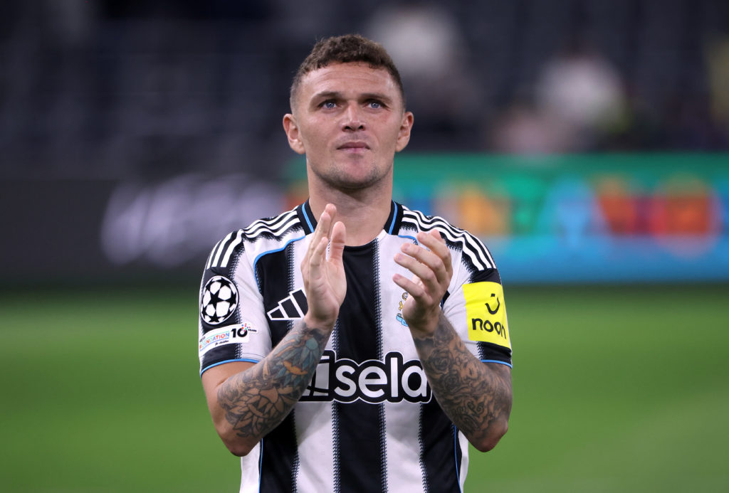 Kieran Trippier claps the Newcastle United fans after beating Union Saint-Gilloise in the Champions League.