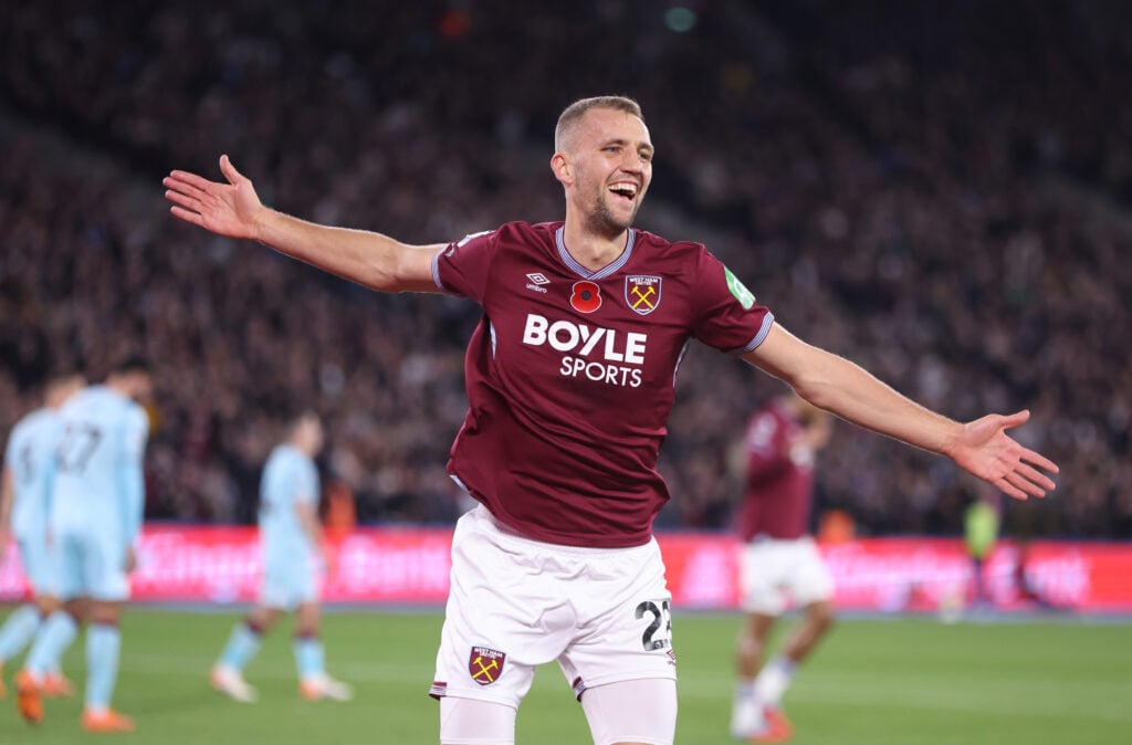 Tomas Soucek celebrates during West Ham United v Burnley - Premier League