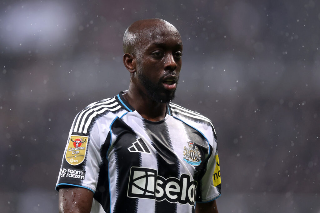 Yoane Wissa looks on during Newcastle United's Carabao Cup game against Fulham.