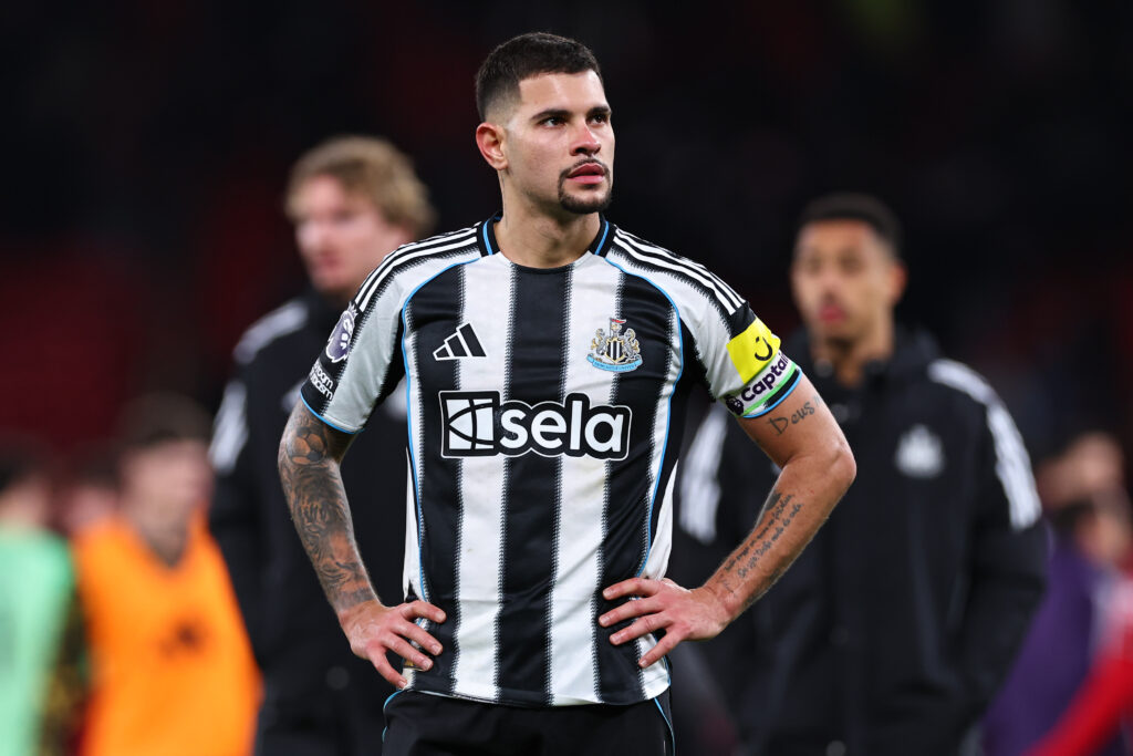 Bruno Guimaraes at full time after Newcastle United lose to Manchester United.