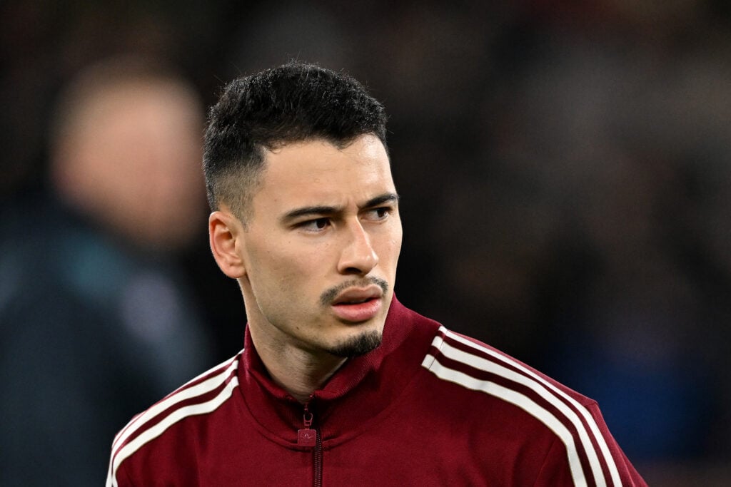 Gabriel Martinelli of Arsenal looks on during the Premier League match between Bournemouth and Arsenal at Vitality Stadium.