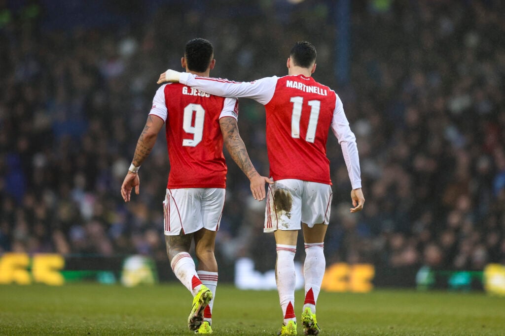 Image of Gabriel Jesus and Gabriel Martinelli during an Arsenal game