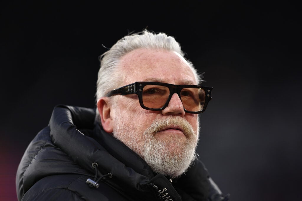 Ray Winstone, English actor, is seen in attendance prior to the Premier League match between West Ham United and Bournemouth at London Stadium