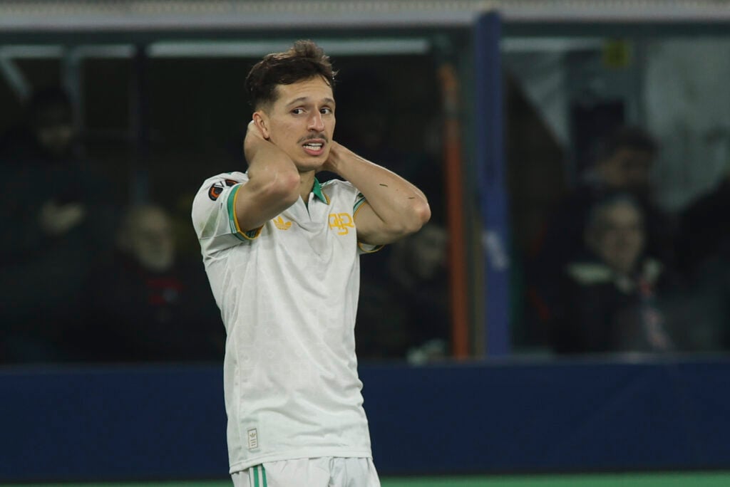 Bryan Zaragoza during Bologna FC 1909 v AS Roma - UEFA Europa League 2025/26 Round of 16 First Leg