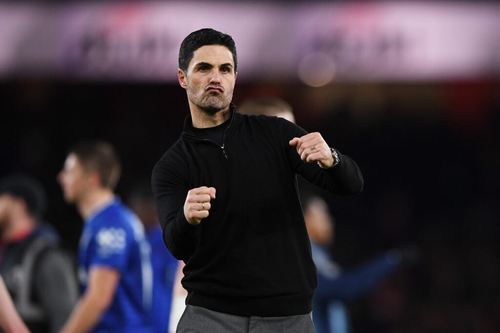 Mikel Arteta celebrates after an Arsenal win