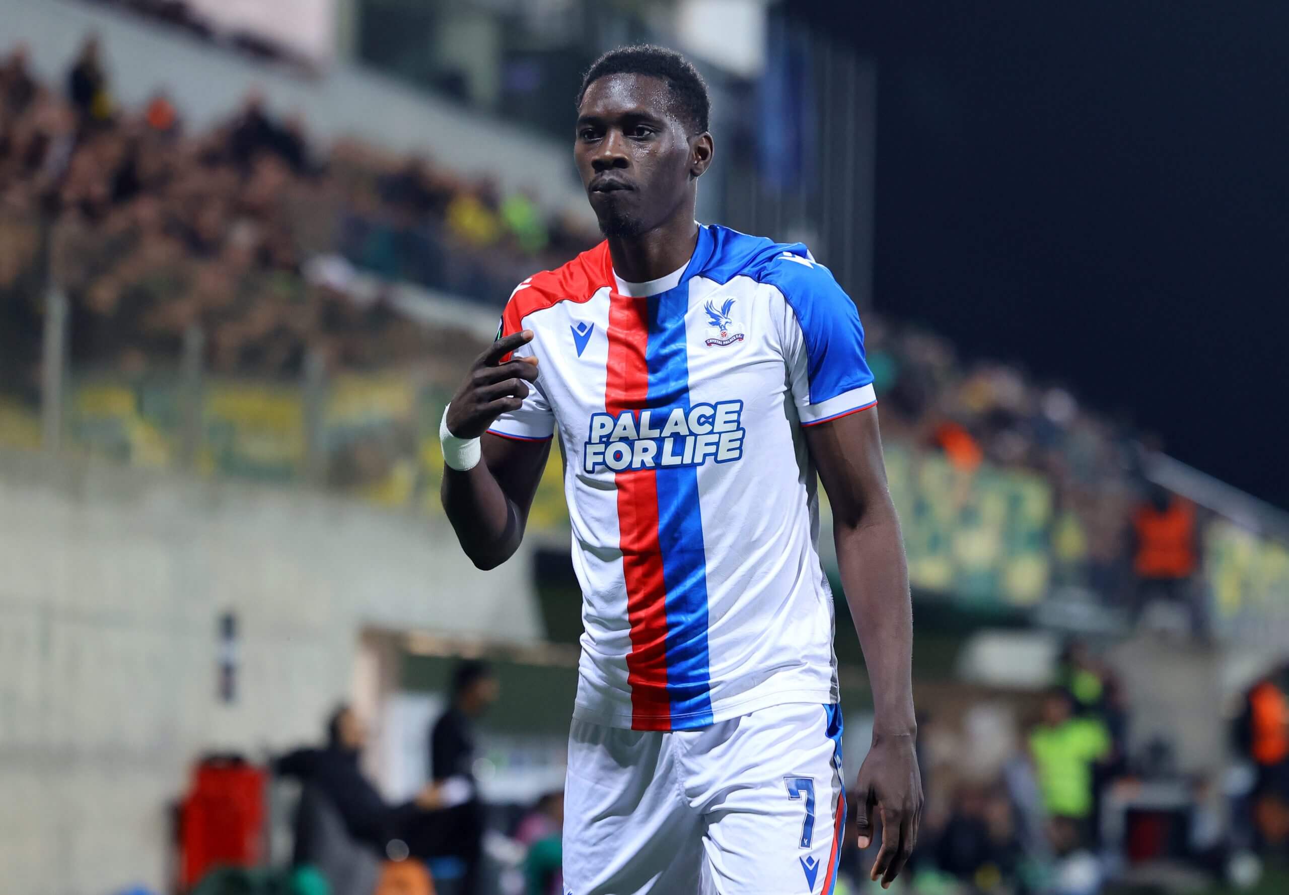 Ismaila Sarr after scoring for Palace at AEK Larnaca