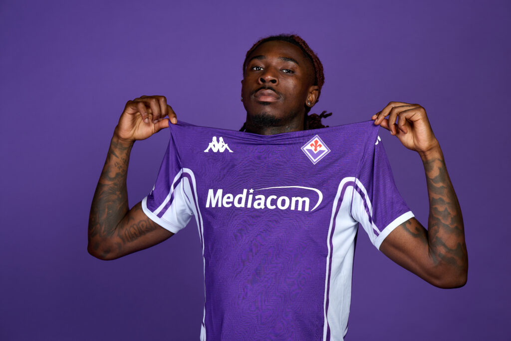 Moise Kean poses for a UEFA headshot